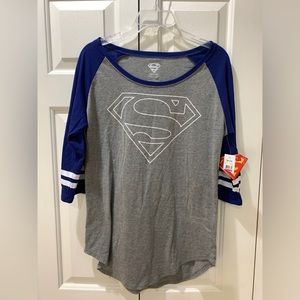 Superman baseball style graphic tee juniors size 2X NWT
